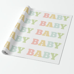 Pastellfärgad bebis som slår in papper, baby presentpapper