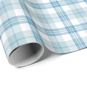 Pastellfärgad blått- och vitTartan för klassike Presentpapper