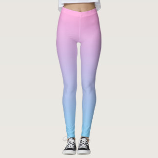 Pastellfärgad blek - rosa- och blåttlutning leggings