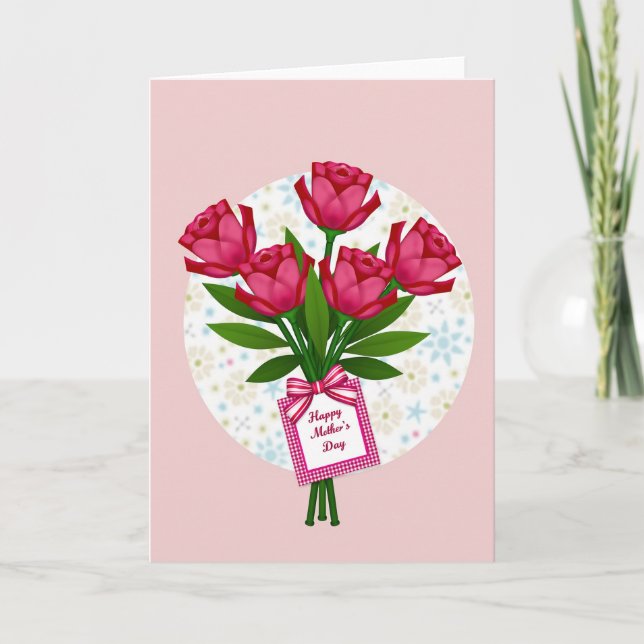 Pastellfärgad blombukettkort kort (Framsida)