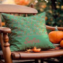 Pastellfärgad blomma boho orange Dekorativ kudde