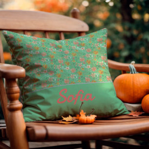 Pastellfärgad blomma boho orange Dekorativ kudde