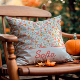 Pastellfärgad blomma, rustik boho Dekorativ kudde