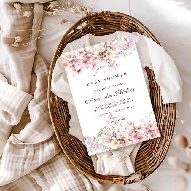 Pastellfärgad Blommande Bebis-fest Inbjudningar (Skapare uppladdad)
