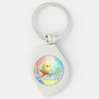 Pastellfärgad blommig nyckelring — Blommande charm