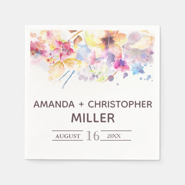 Pastellfärgad Blommigt | Napkins Pappersservett (Framsidan)