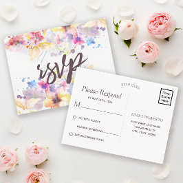 Pastellfärgad Blommigt | OSA Inbjudan Vykort
