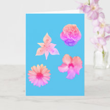 Pastellfärgad blomsterbukett-kort