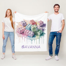 Pastellfärgad byggblockssprut Flicka Födelsedagsfe