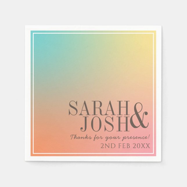 Pastellfärgad Coola för färgåtergivning av överton Pappersservett (Framsidan)