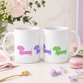 Pastellfärgad Dachshund-valp Kaffe Mugg