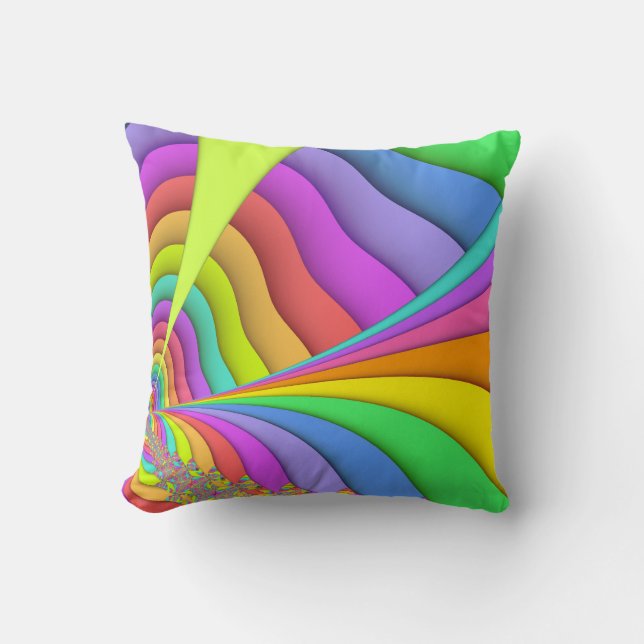 Pastellfärgad dekorativ kudde för SandkonstFractal (Framsida)