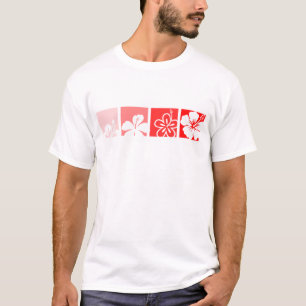 Pastellfärgad design för röd hibiskus tee shirt