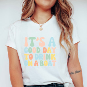 Pastellfärgad Drink på en Båt, Söta Sommar Båtkärl T Shirt