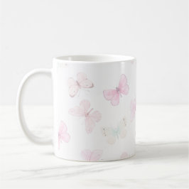 Pastellfärgad fjäril kaffemugg