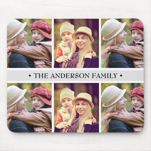 Pastellfärgad för fotoCollage för grå färg 6 Musmatta (Framsidan)