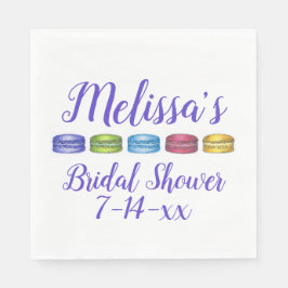 Pastellfärgad fransk makaronkaka konditorivaror br pappersservett