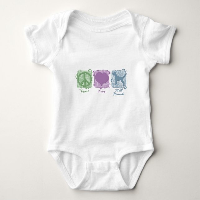Pastellfärgad fred, kärlek och Plott hundar Tee Shirt (Framsida)