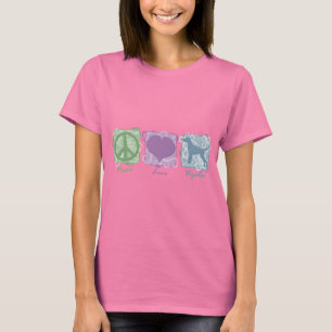 Pastellfärgad fred, kärlek och Vizslas T-shirt