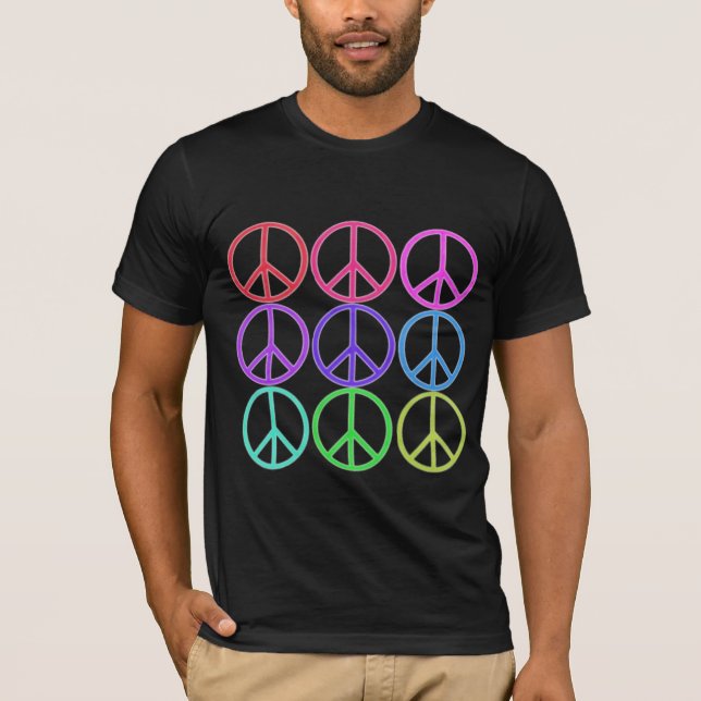 pastellfärgad fredssymboler tee shirt (Framsida)