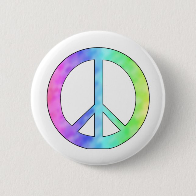 Pastellfärgad fredstecken knapp (Framsida)