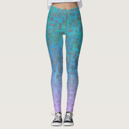 Pastellfärgad Geo Glansig Leggings