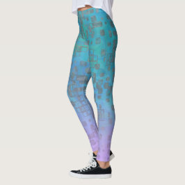Pastellfärgad Geo Glansig Leggings