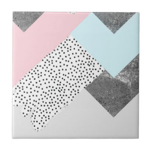 Pastellfärgad Geomtric marmor prucken design Kakelplatta