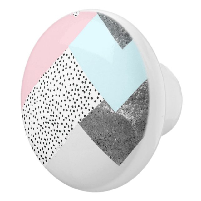 Pastellfärgad Geomtric marmor prucken design Knopp (Höger)