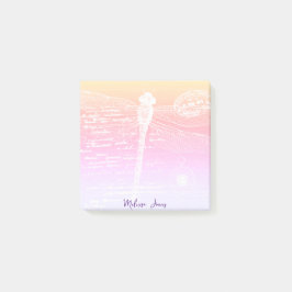 Pastellfärgad glansig trollslända personlig post-it block