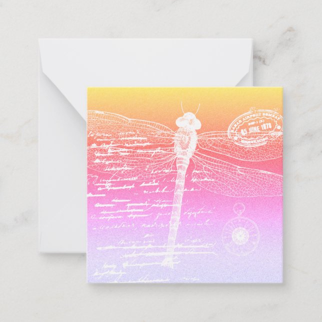 Pastellfärgad glimmerjungfru anteckningskort (Framsida)