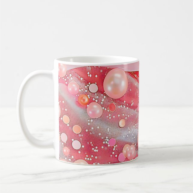 Pastellfärgad glitterpärltryck kaffemugg (Vänster)