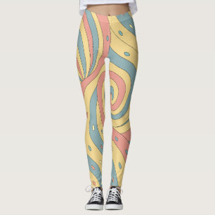 Pastellfärgad godissviralmönster med strössel leggings