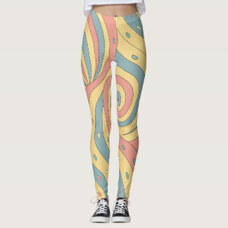 Pastellfärgad godissviralmönster med strössel leggings