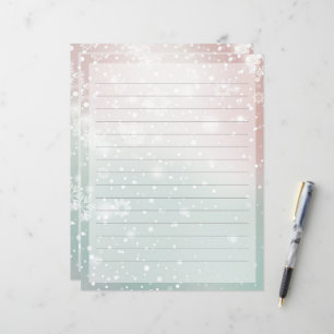 Pastellfärgad gradient snö jul brevpapper