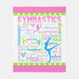 Pastellfärgad gymnastikordtypografi fleecefilt