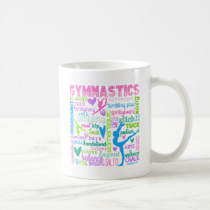 Pastellfärgad gymnastikordtypografi kaffemugg