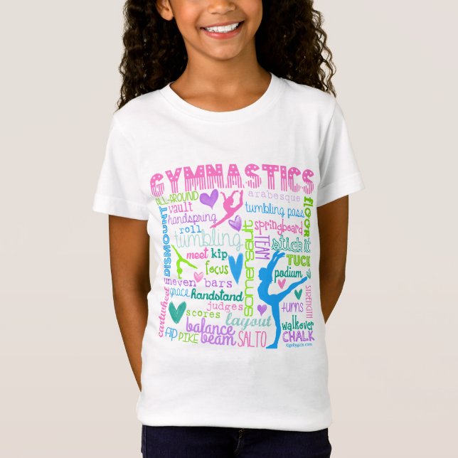 Pastellfärgad gymnastikordtypografi tee (Framsida)