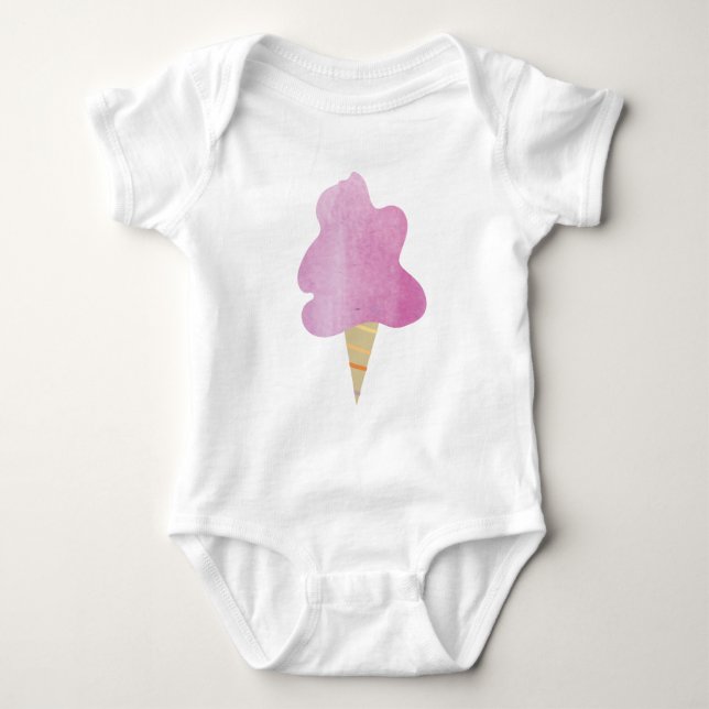 Pastellfärgad handritad babybodysuit i karamellull t shirt (Framsida)