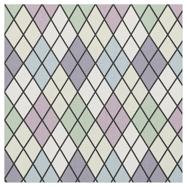 Pastellfärgad Harlequin Argyle Tyg (Närbild)