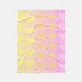 pastellfärgad hjärtfilt med gradient fleecefilt