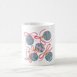 Pastellfärgad julgransprydnads-mugg kaffemugg