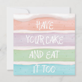 Pastellfärgad kakdesign kort