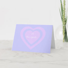 Pastellfärgad lavendel och rosa uppriktigt tack kort