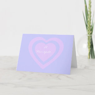 Pastellfärgad lavendel och rosa uppriktigt tack kort