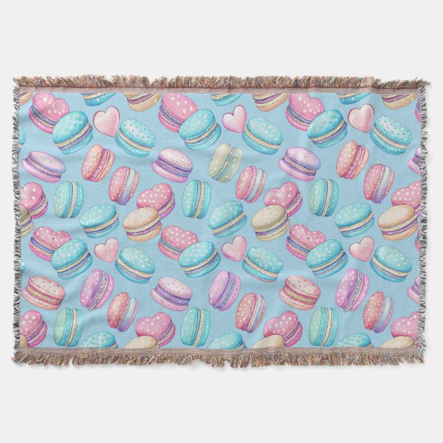 Pastellfärgad Macaron Kastar Täcke Filt (Framsidan)