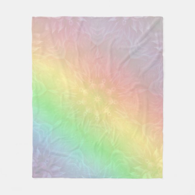 Pastellfärgad Mandaladesign för regnbåge Fleecefilt (Framsidan)
