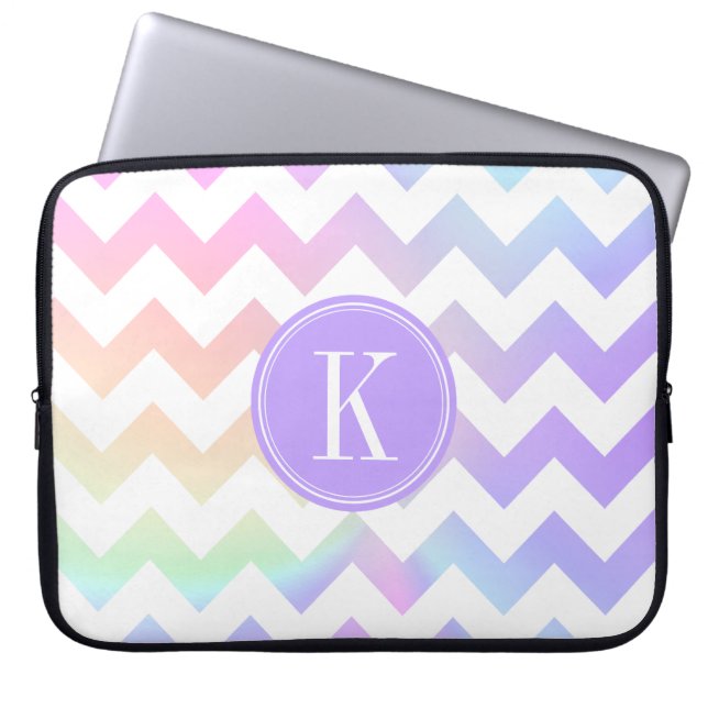 Pastellfärgad Monogram för anpassningsbar för Laptop Fodral (Framsidan)