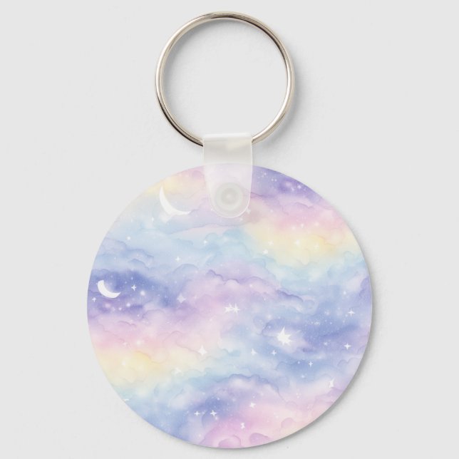 Pastellfärgad Nyckelring för Galaxen (Framsida)
