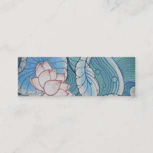 Pastellfärgad orientalisk rosa- & blåttblommigt mini visitkort